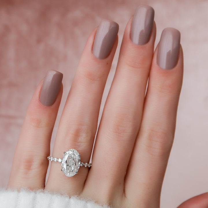 The Kimora Oval Lab Diamond Moissanite Engagement Ring *Shown with 3.5 ct #material_white