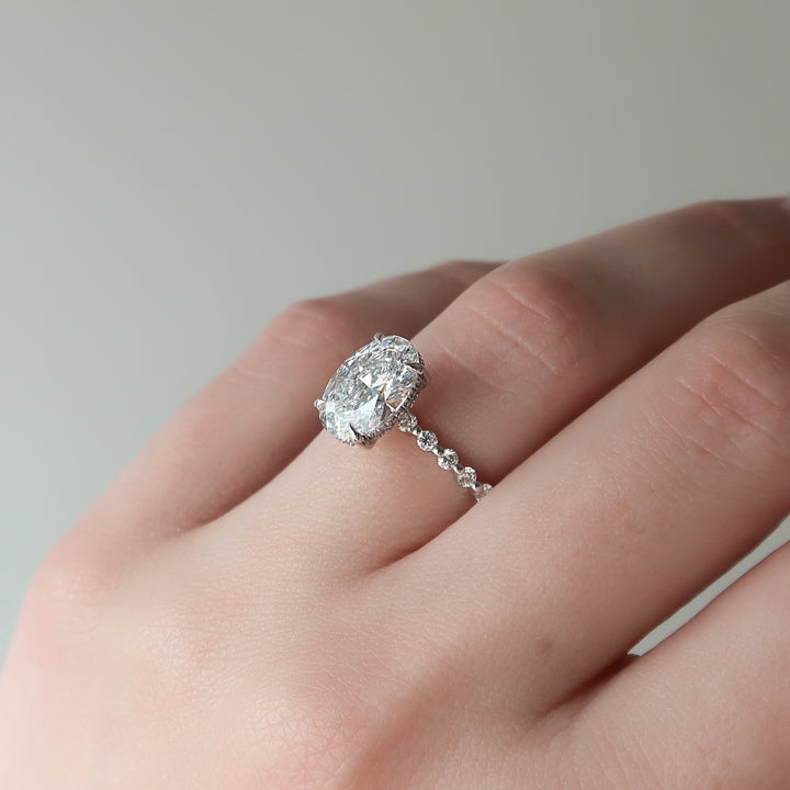 The Kimora Oval Lab Diamond Moissanite Engagement Ring *Shown with 2.5 ct #material_white