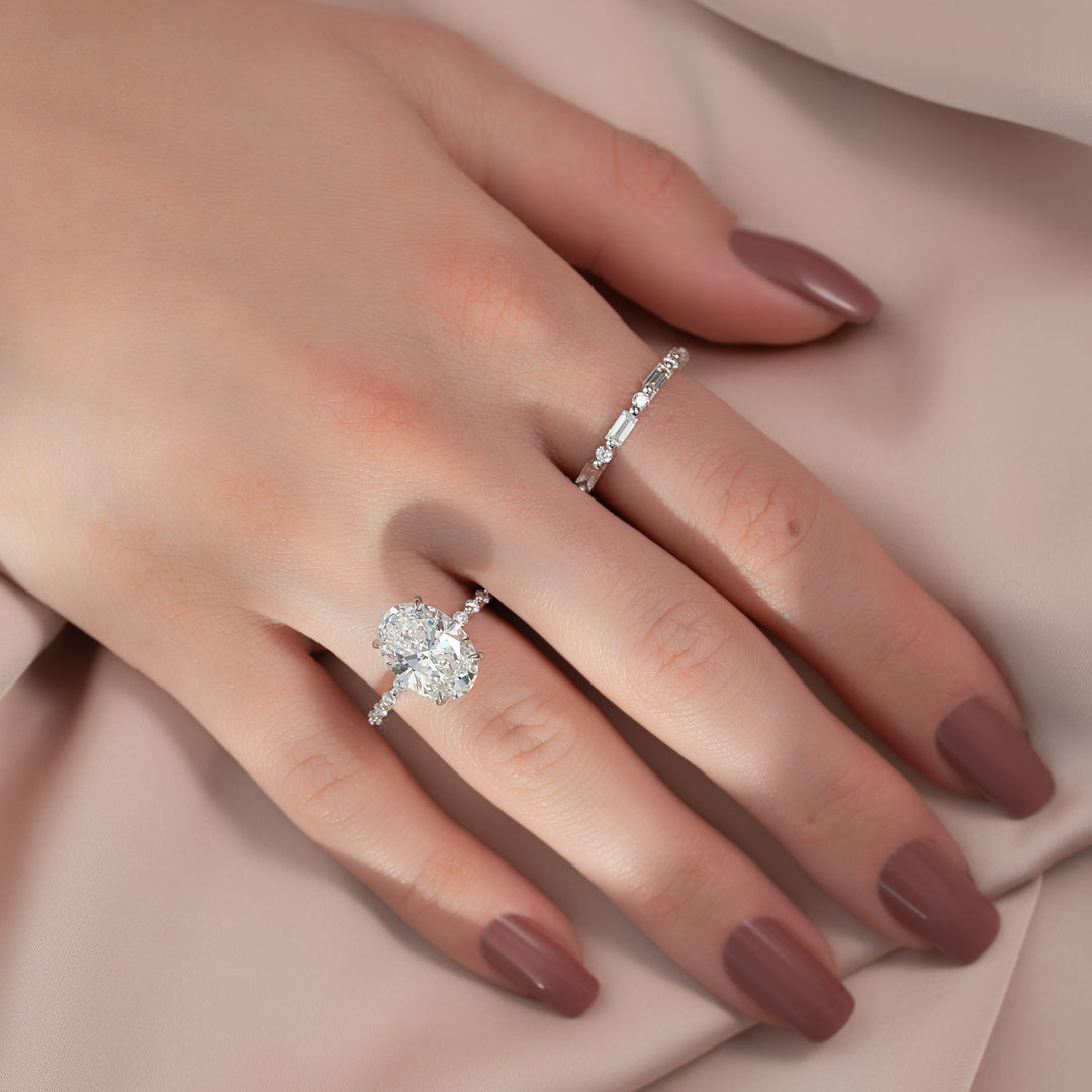 The Kimora Oval Lab Diamond Moissanite Engagement Ring