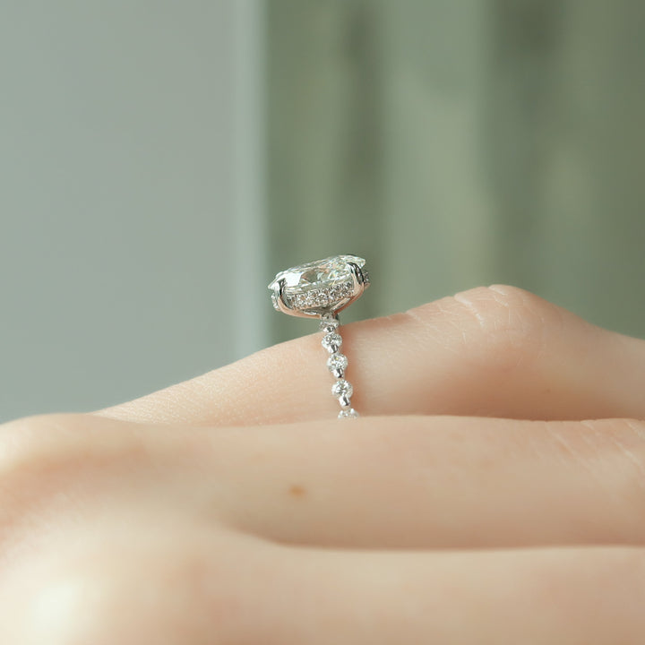 The Kimora Oval Lab Diamond Moissanite Engagement Ring *Shown with 1.5 ct #material_white