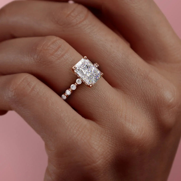 The Kimora Radiant Lab Diamond Moissanite Engagement Ring *Shown with 2 ct #material_rose