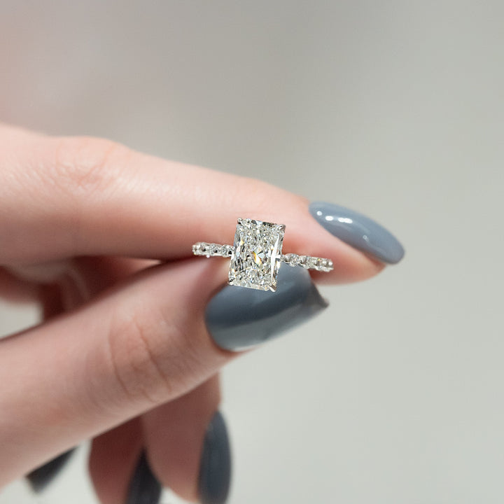 The Kimora Radiant Lab Diamond Moissanite Engagement Ring *Shown with 2.5 ct #material_white