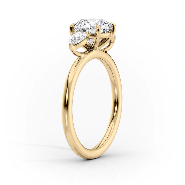 The Lacey Set With Cushion Three Stone Lab Diamond 1.5 Carat 18K Gold#material_18k-gold