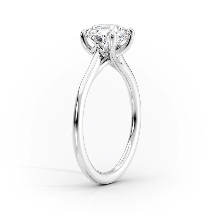 The Lacole Set With Cushion Solitaire Moissanite#material_14k-white