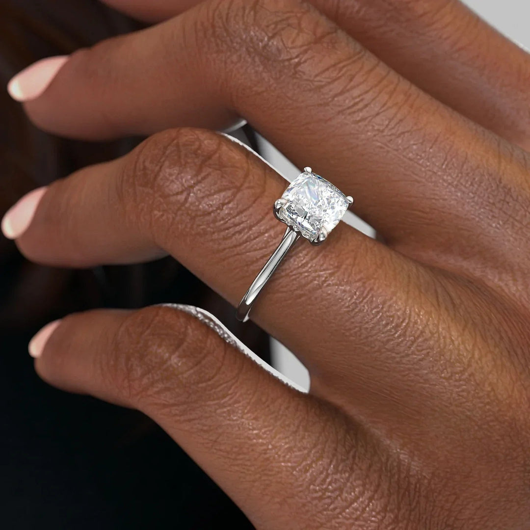 The Lacole Cushion Lab Diamond Moissanite Engagement Ring