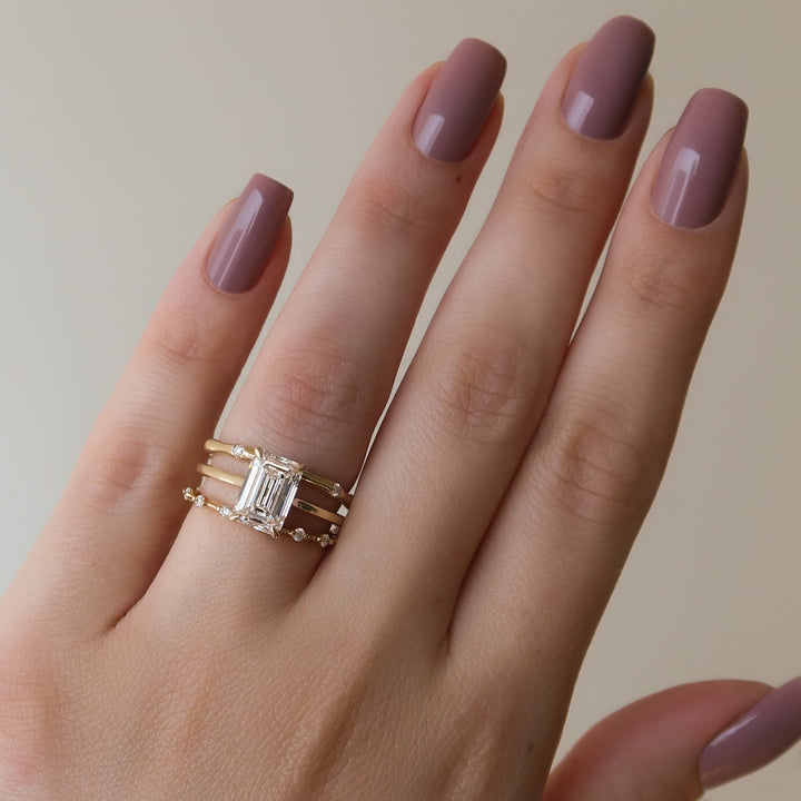 The Lacole Emerald Lab Diamond Moissanite Engagement Ring *Shown with 2.5 ct #material_gold