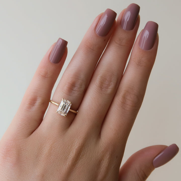 The Lacole Emerald Lab Diamond Moissanite Engagement Ring *Shown with 2.5 ct #material_gold