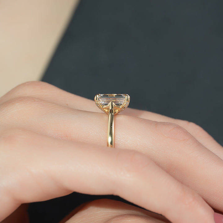 The Lacole Emerald Lab Diamond Moissanite Engagement Ring *Shown with 2.5 ct #material_gold