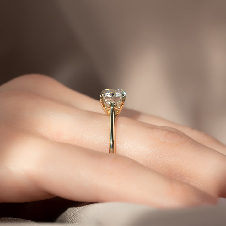 The Lacole Emerald Lab Diamond Moissanite Engagement Ring *Shown with 3 ct #material_gold