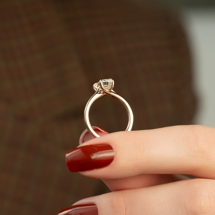 The Lacole Emerald Lab Diamond Moissanite Engagement Ring *Shown with 1.5 ct #material_rose