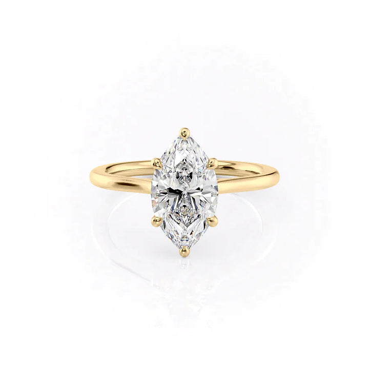 The Lacole Set With Marquise Solitaire Lab Diamond 1 Carat 14K Gold#material_14k-gold