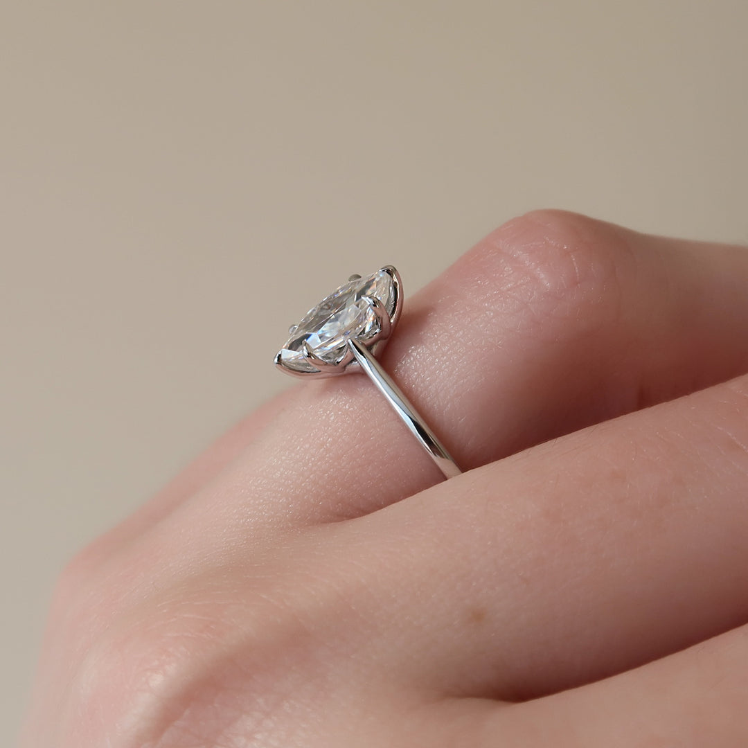 The Lacole Marquise Lab Diamond Moissanite Engagement Ring