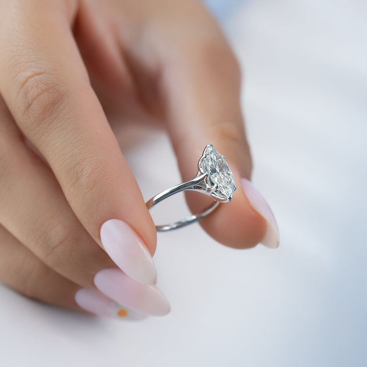 The Lacole Marquise Lab Diamond Moissanite Engagement Ring *Shown with 2.5 ct #material_white