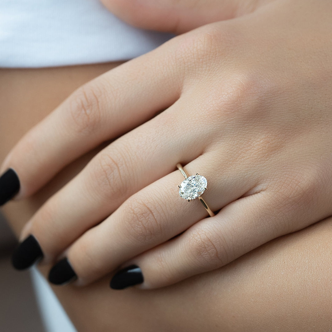 The Lacole Oval Lab Diamond Moissanite Engagement Ring