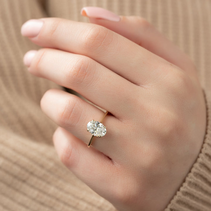 The Lacole Oval Lab Diamond Moissanite Engagement Ring *Shown with 2 ct #material_gold