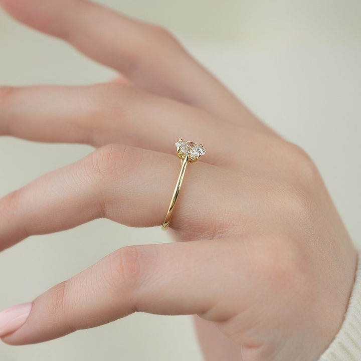 The Lacole Oval Lab Diamond Moissanite Engagement Ring *Shown with 1 ct #material_gold