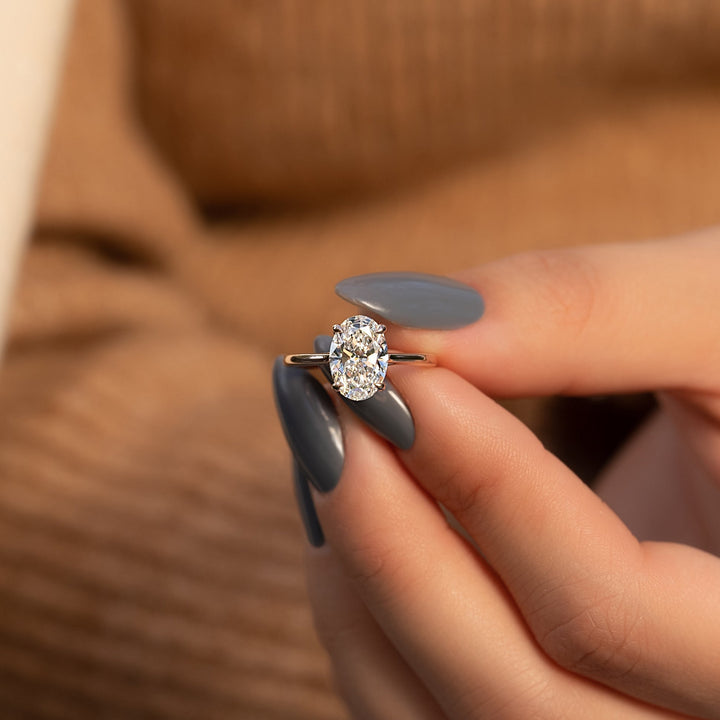 The Lacole Oval Lab Diamond Moissanite Engagement Ring *Shown with 2 ct #material_rose