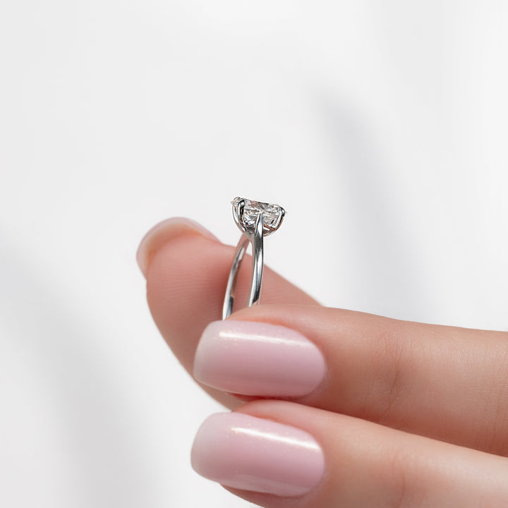 The Lacole Oval Lab Diamond Moissanite Engagement Ring *Shown with 1 ct #material_white