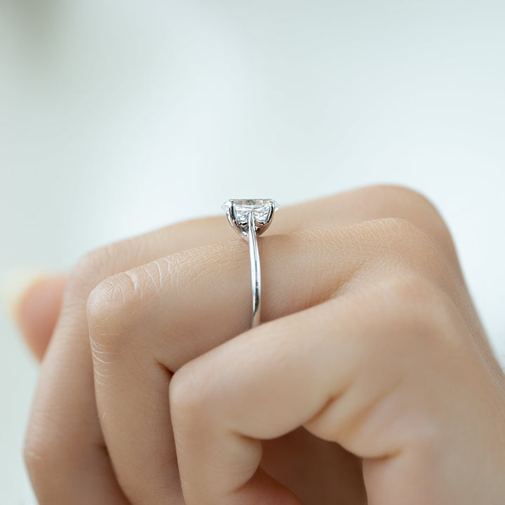 The Lacole Oval Lab Diamond Moissanite Engagement Ring *Shown with 1.5 ct #material_white