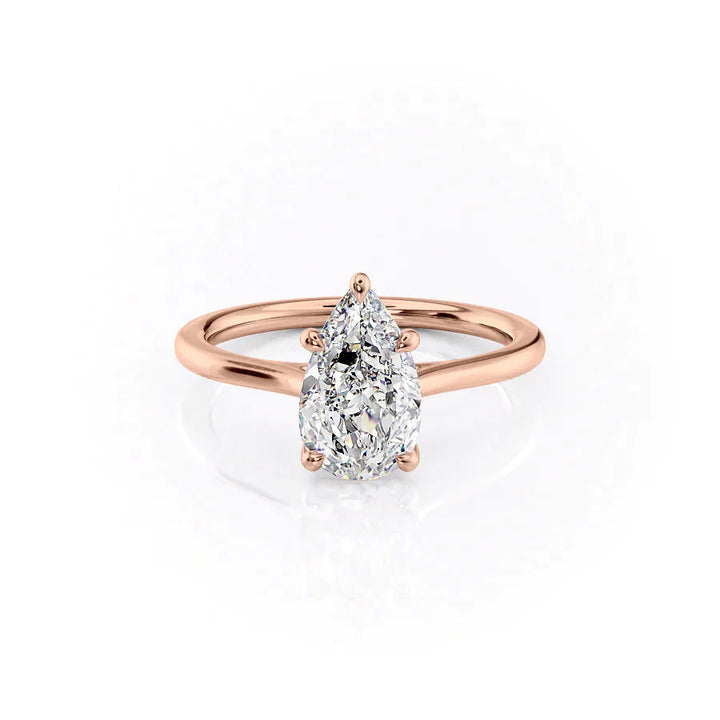 The Lacole Set With Pear Solitaire Lab Diamond 1 Carat 18K Rose#material_18k-rose