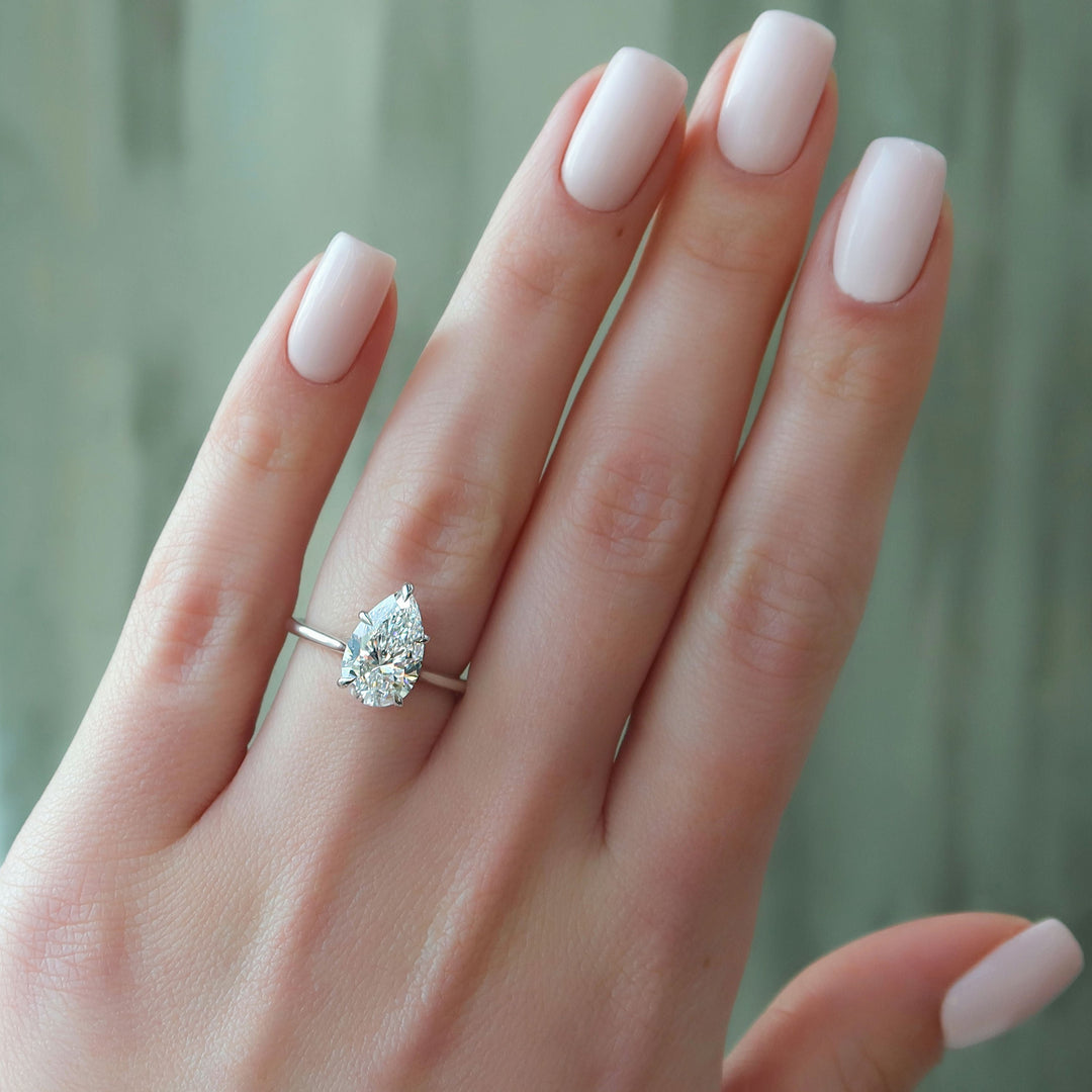 The Lacole Pear Lab Diamond Moissanite Engagement Ring