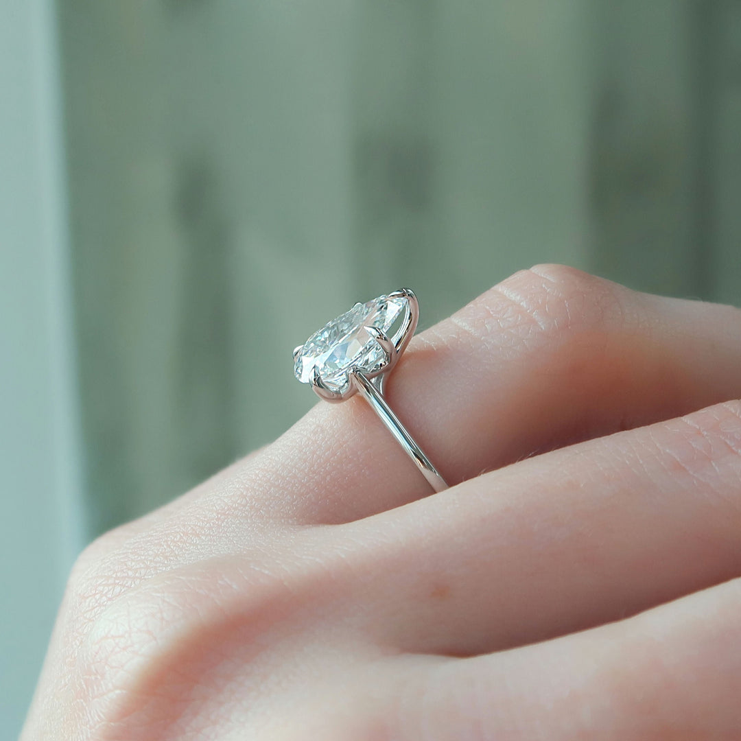 The Lacole Pear Lab Diamond Moissanite Engagement Ring