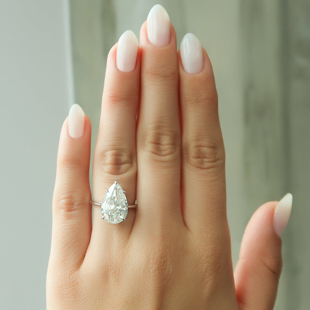 The Lacole Pear Lab Diamond Moissanite Engagement Ring