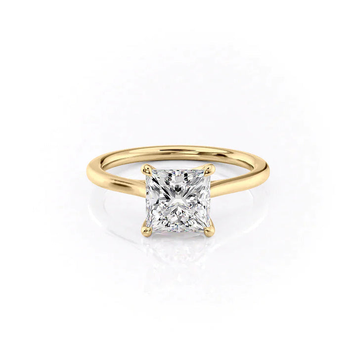 The Lacole Set With Princess Solitaire Lab Diamond 1 Carat 14K Gold#material_14k-gold