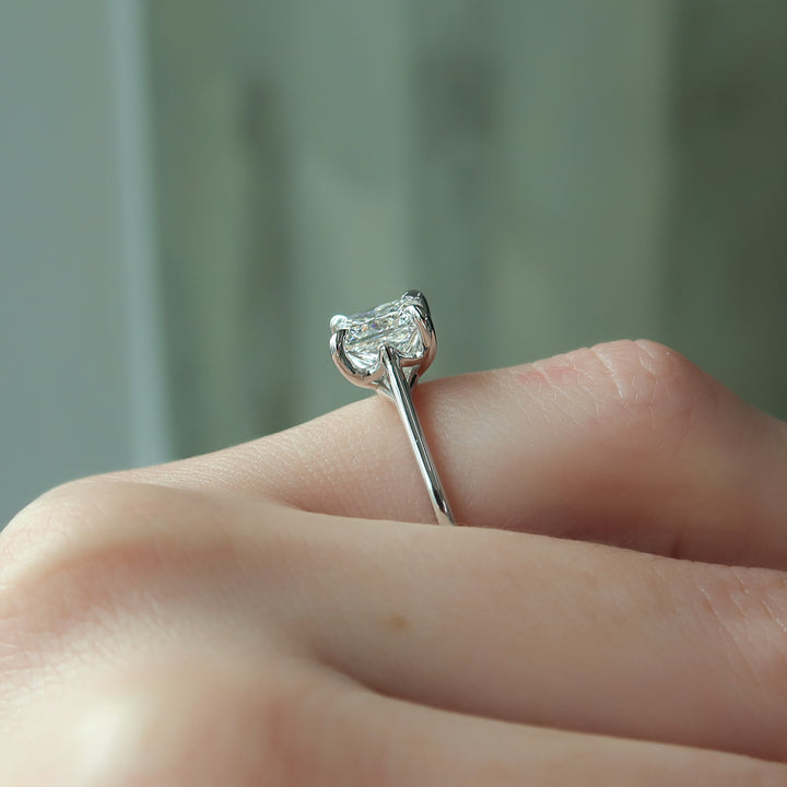 The Lacole Princess Lab Diamond Moissanite Engagement Ring *Shown with 2 ct #material_white