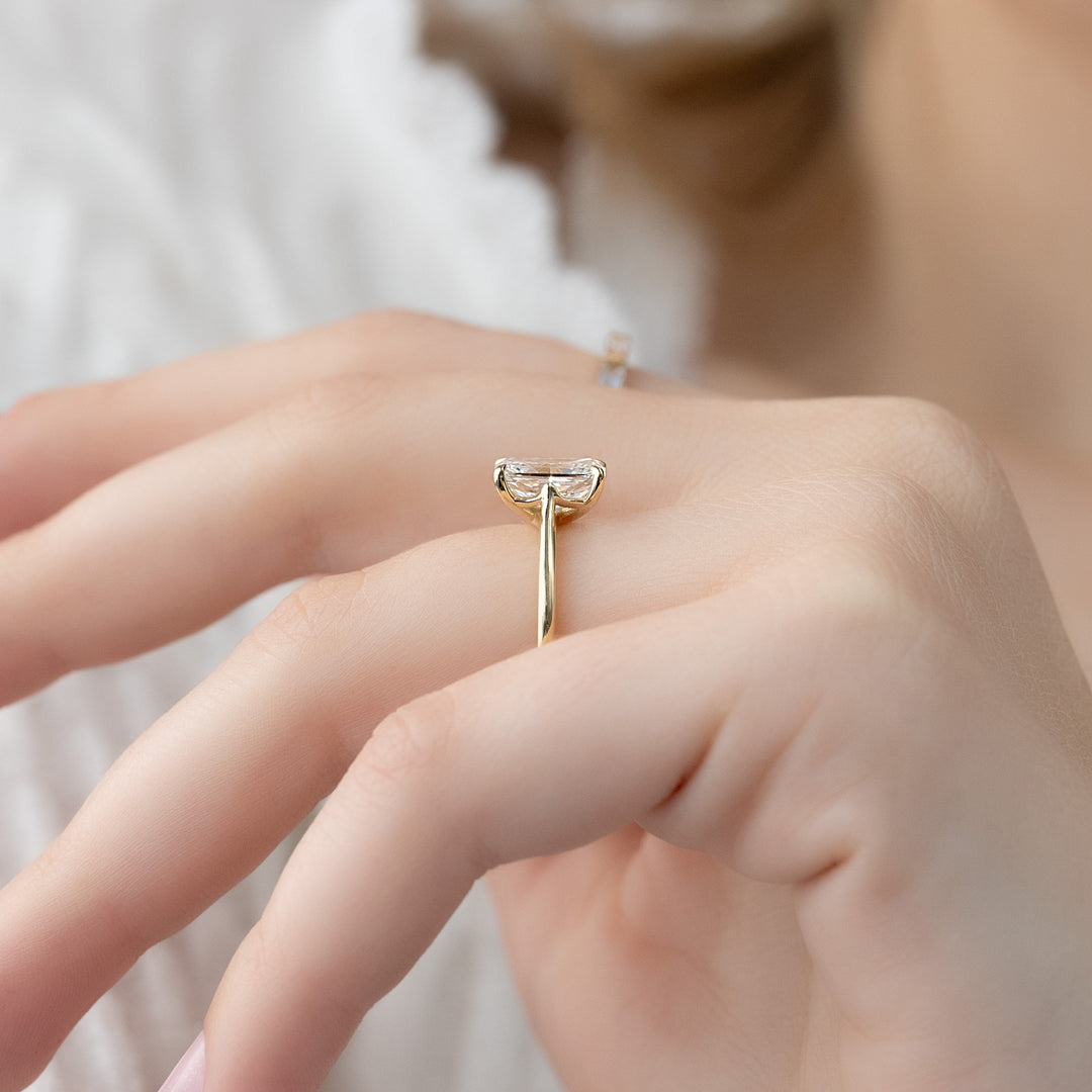 The Lacole Set With Radiant Solitaire Lab Diamond 1 Carat 14K Gold#material_14k-gold