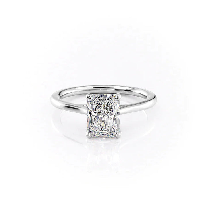 The Lacole Set With Radiant Solitaire Moissanite#material_14k-white