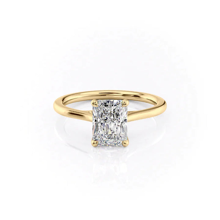 The Lacole Set With Radiant Solitaire Moissanite#material_18k-gold