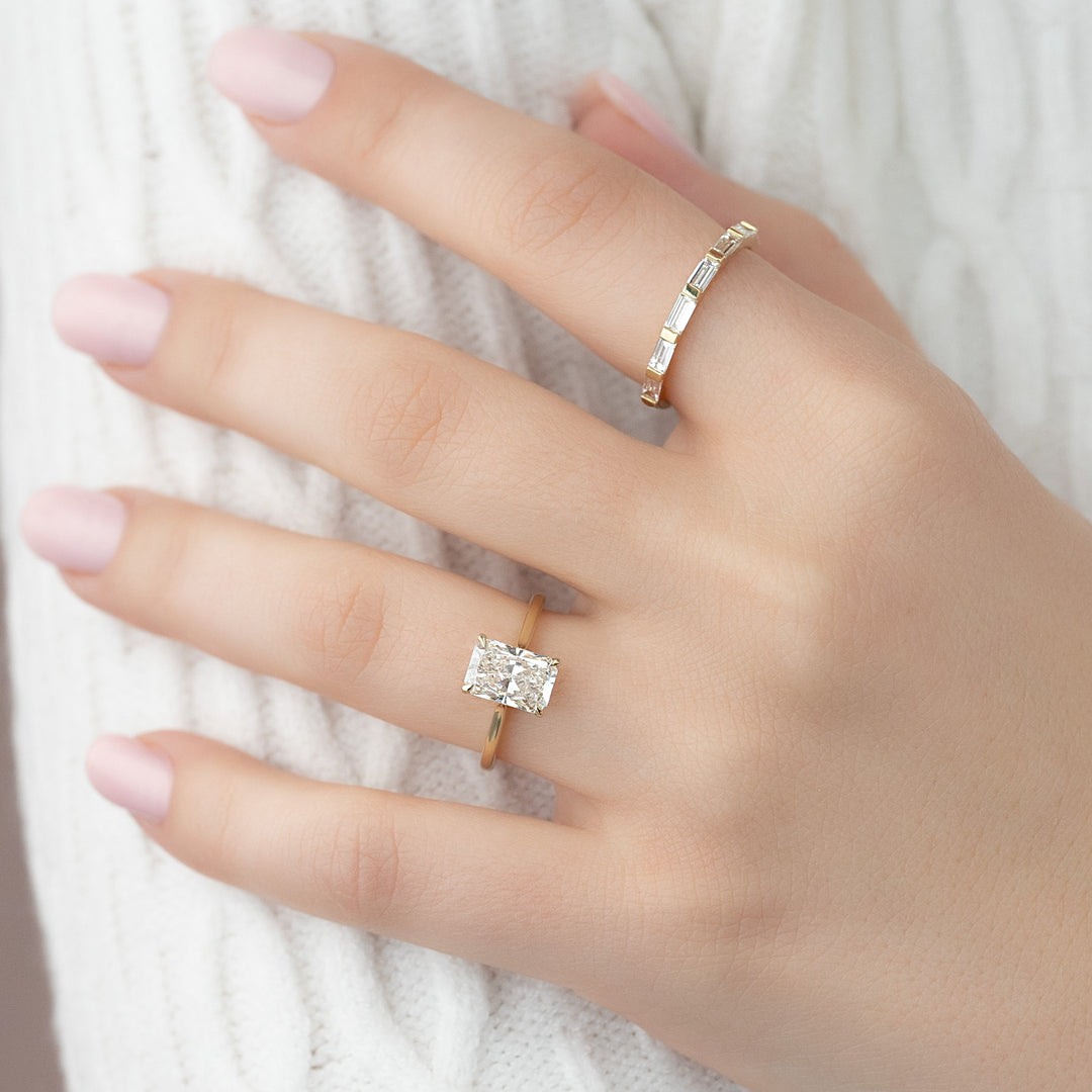 The Lacole Radiant Lab Diamond Moissanite Engagement Ring