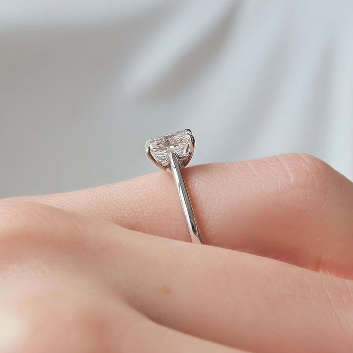 The Lacole Radiant Lab Diamond Moissanite Engagement Ring *Shown with 1 ct #material_white