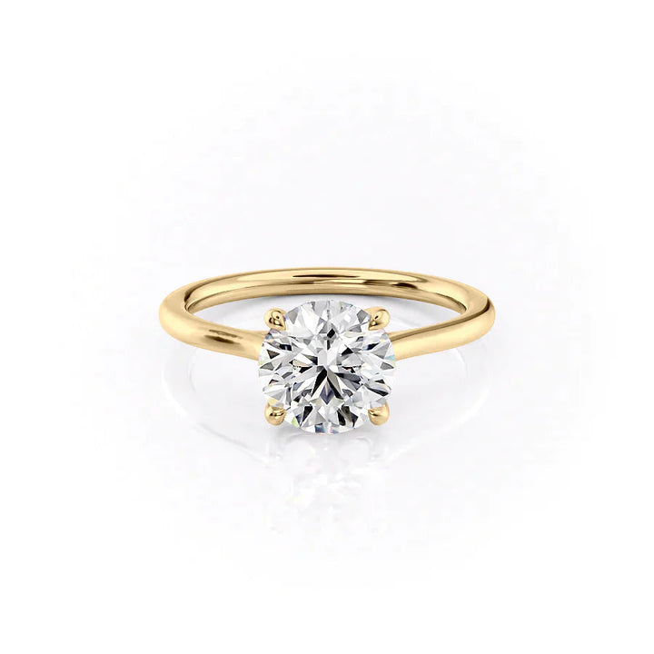 The Lacole Set With Round Solitaire Lab Diamond 1 Carat 14K Gold#material_14k-gold