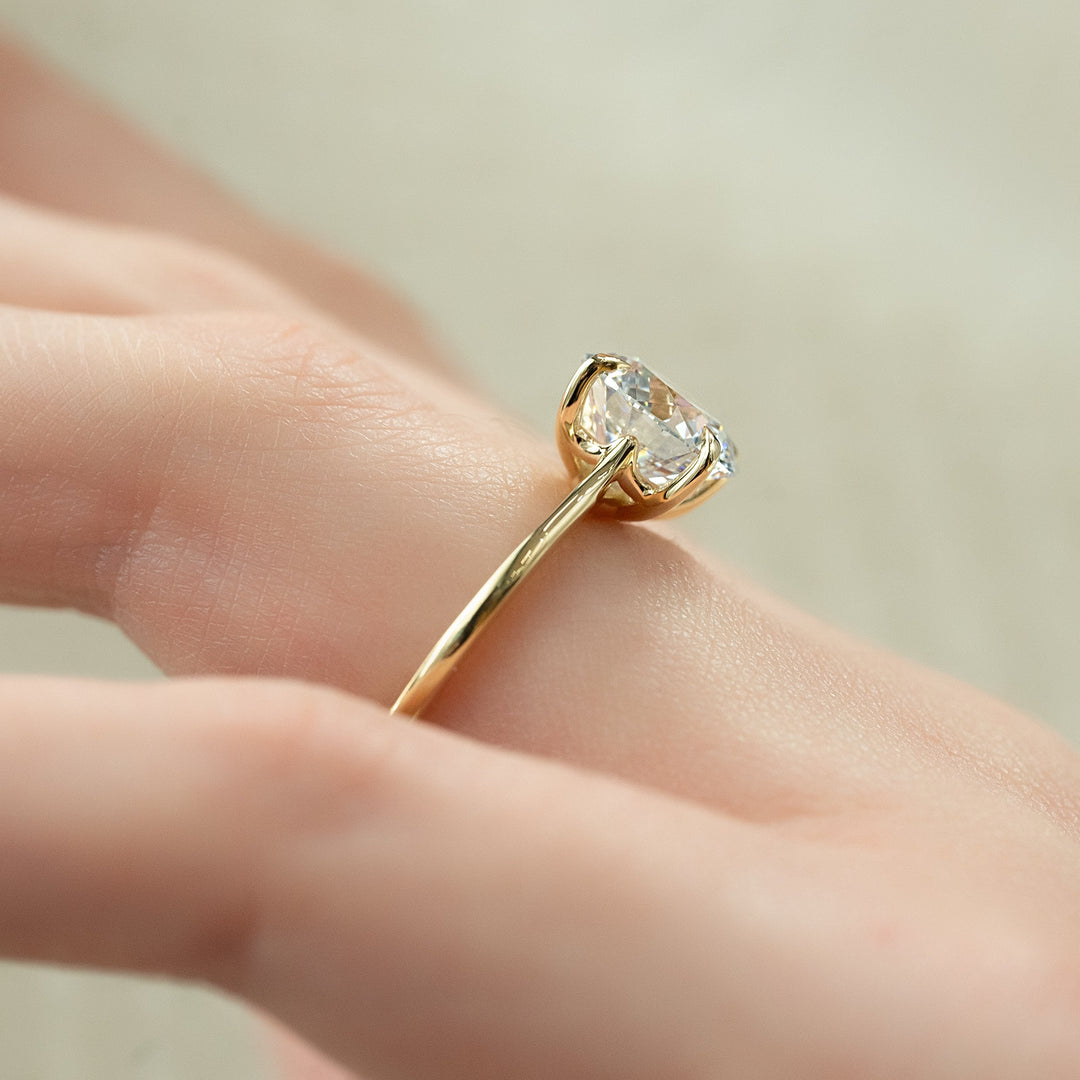 The Lacole Set With Round Solitaire Lab Diamond 2.5 Carat 14K Gold#material_14k-gold