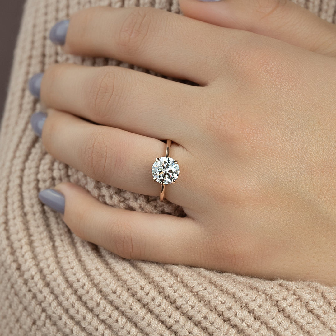 The Lacole Set With Round Solitaire Lab Diamond 2 Carat 14K Rose#material_14k-rose