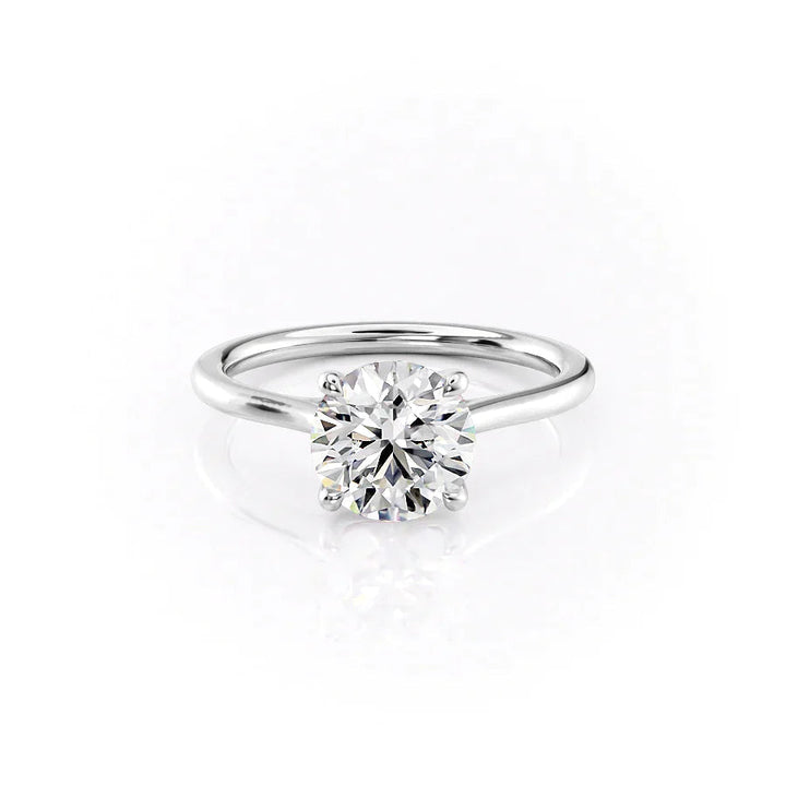 The Lacole Set With Round Solitaire Lab Diamond 1 Carat 14K White#material_14k-white