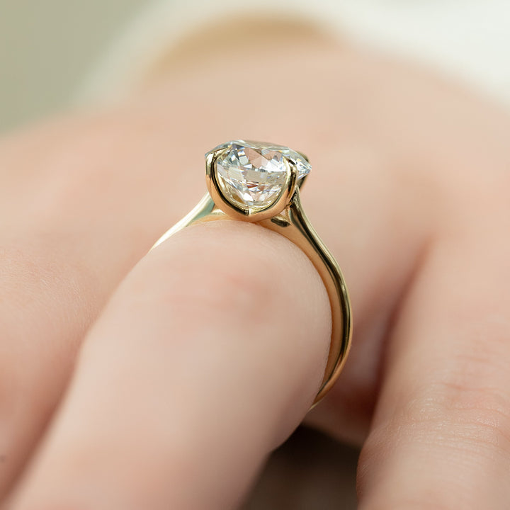 The Lacole Round Lab Diamond Moissanite Engagement Ring *Shown with 3.5 ct #material_gold