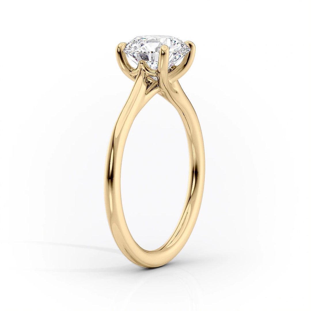 The Lacole Set With Round Solitaire Lab Diamond 1.5 Carat 14K Gold#material_gold