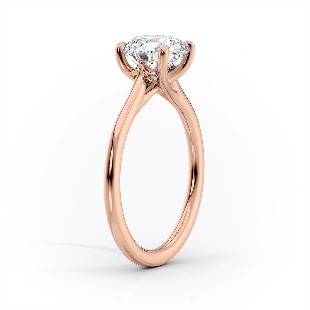 The Lacole Set With Round Solitaire Lab Diamond 1.5 Carat 14K Rose#material_rose