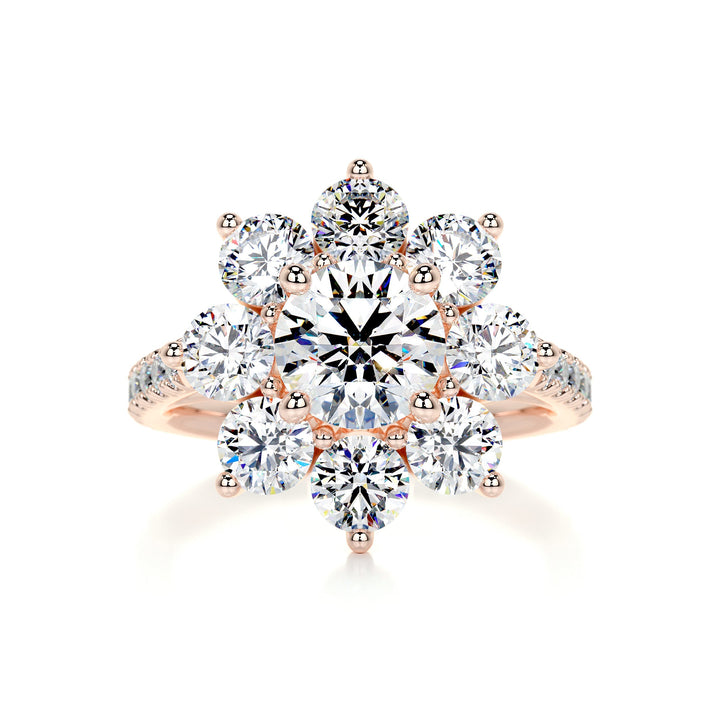 The Lainey Moissanite & Diamonds Ring Moissanite 14K Rose 1 Carat Round#material_14k-rose