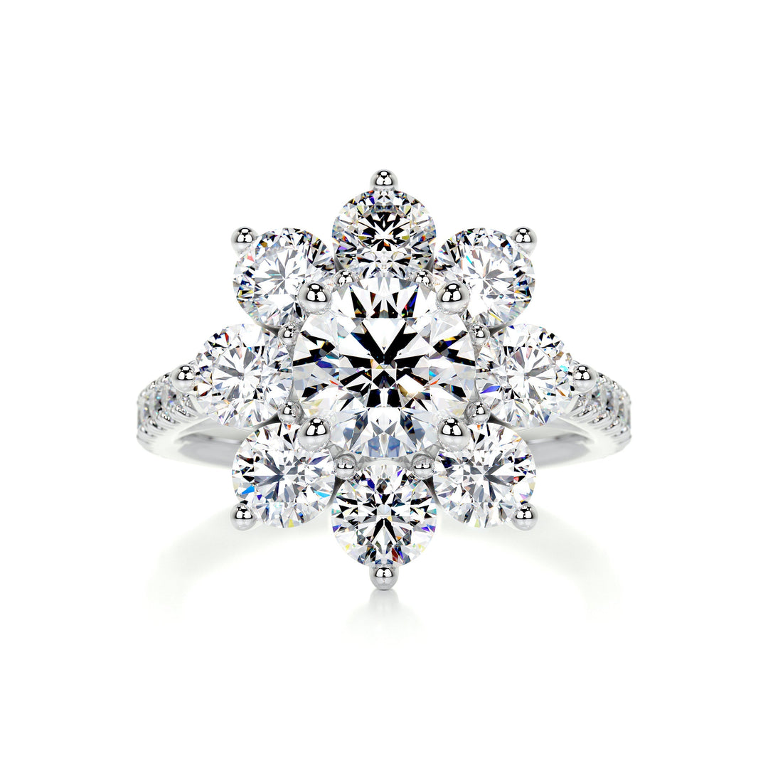 The Lainey Moissanite & Diamonds Ring Moissanite 14K White 1 Carat Round#material_14k-white