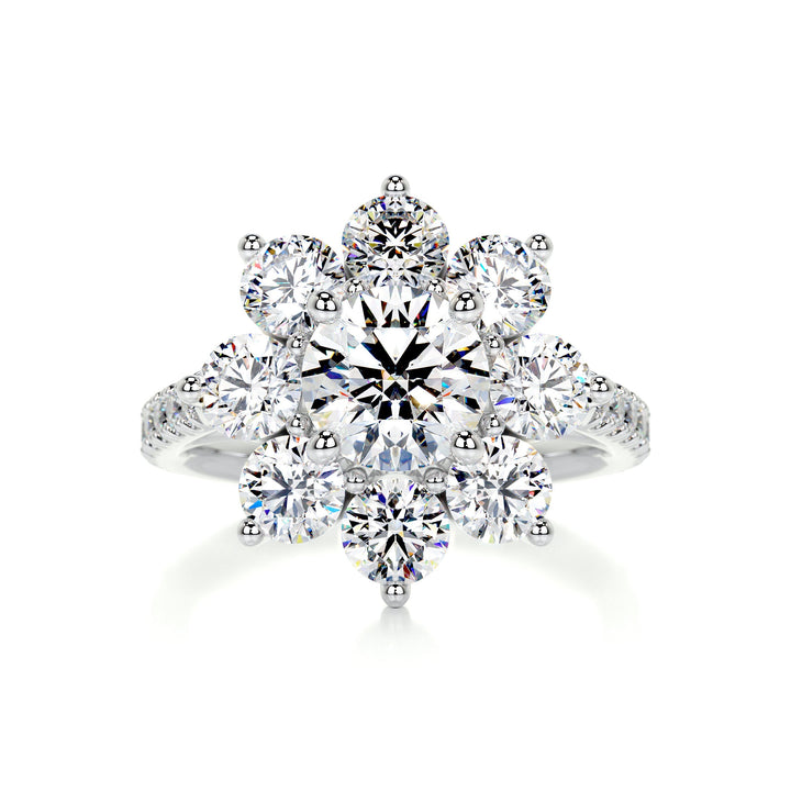 The Lainey Moissanite & Diamonds Ring Moissanite 14K White 1 Carat Round#material_14k-white