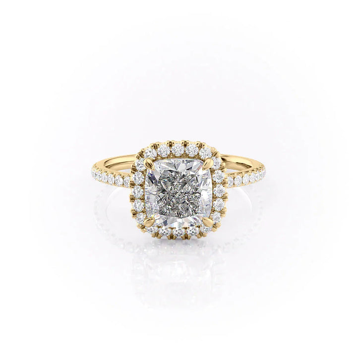 The Lana Set With Cushion Pave Lab Diamond 1 Carat 14K Gold#material_14k-gold