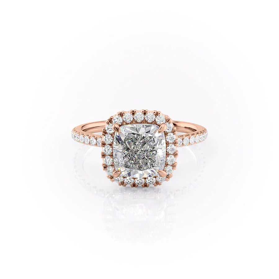 The Lana Set With Cushion Pave Lab Diamond 1 Carat 14K Rose#material_14k-rose