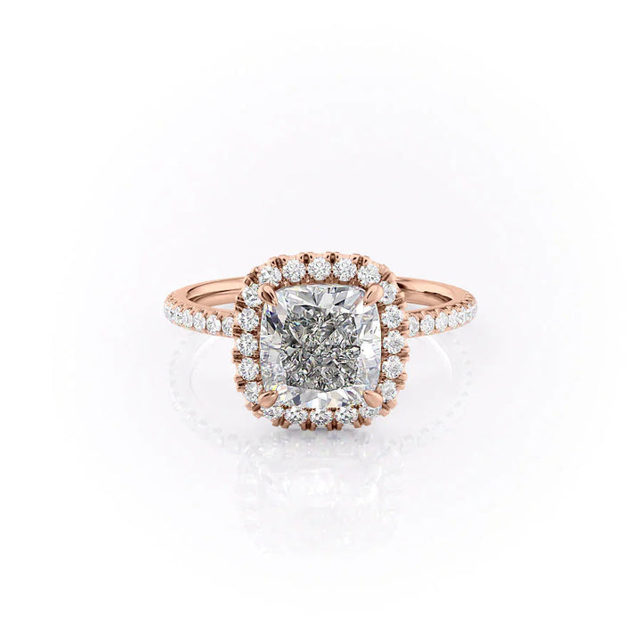 The Lana Set With Cushion Pave Lab Diamond 1 Carat 14K Rose#material_14k-rose