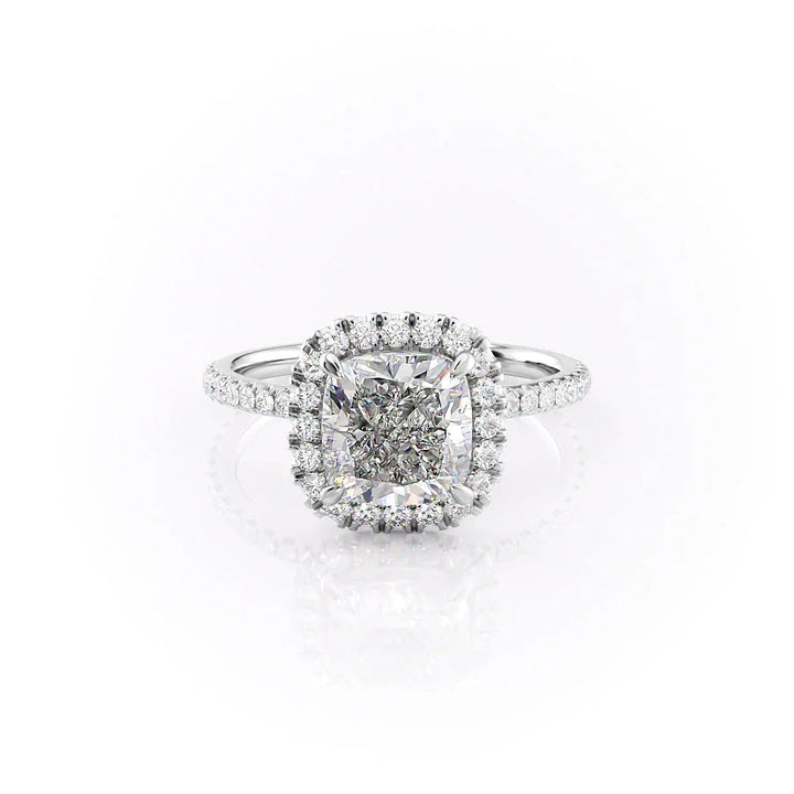 The Lana Set With Cushion Pave Lab Diamond 1 Carat 14K White#material_14k-white