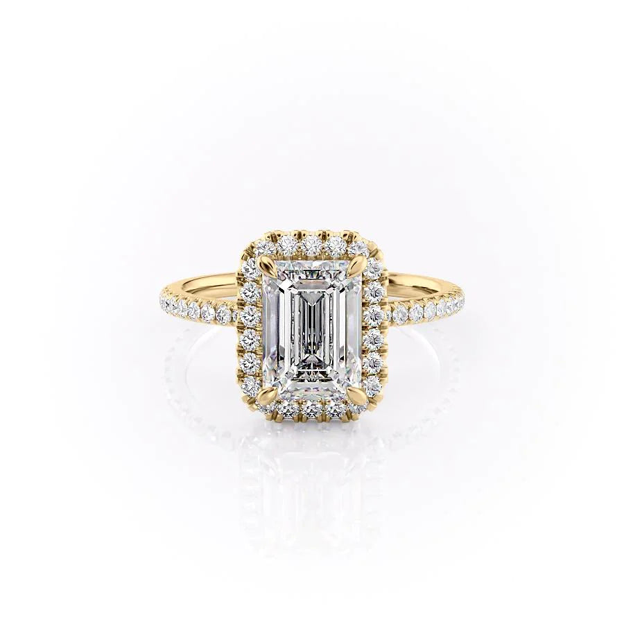 The Lana Set With Emerald Pave Lab Diamond 1 Carat 14K Gold#material_14k-gold