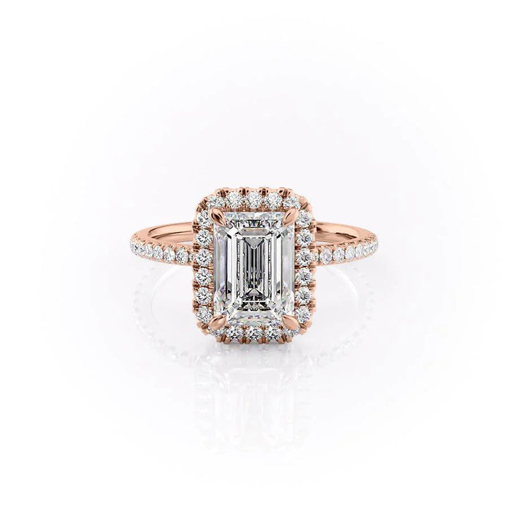 The Lana Set With Emerald Pave Moissanite#material_18k-rose